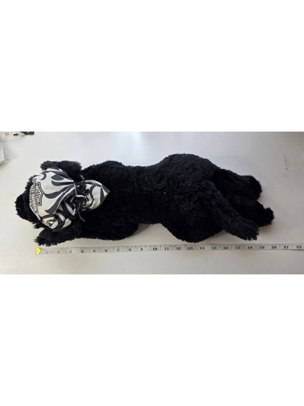 Vintage Harley-Davidson Black Lab Dog Plush Stuffed Animal - Biker Bandana 20" - Picture 3 of 5